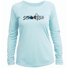 Load image into Gallery viewer, Womens "Catch & Re-Soak" w/custom sleeve scale - Blue Fish L/S