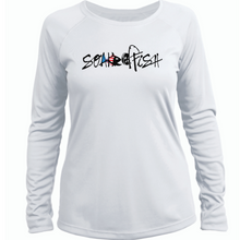 Load image into Gallery viewer, Womens "Catch & Re-Soak" w/custom sleeve scale - USA Flag L/S