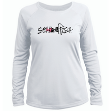 Load image into Gallery viewer, Womens "Catch & Re-Soak" w/custom sleeve scale - Pink Fish L/S