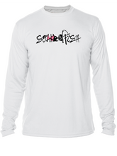 Load image into Gallery viewer, Mens "Catch & Re-Soak" w/custom sleeve scale - Pink Fish L/S